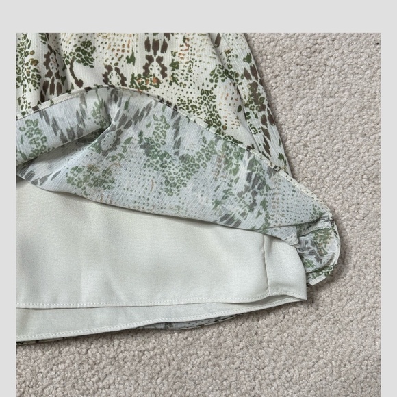 Ramy Brook Anika Dress Snake Print Long Sheer Sleeve Shirred Drop Waist Size M - Picture 12 of 15